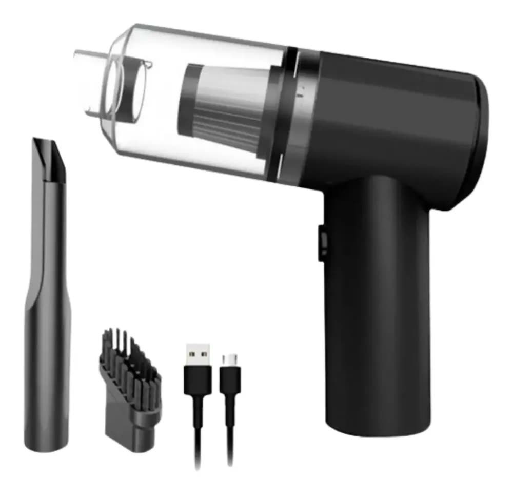 Mini Aspirador Portátil Automotivo Potente Recarregável Usb Cor Preto