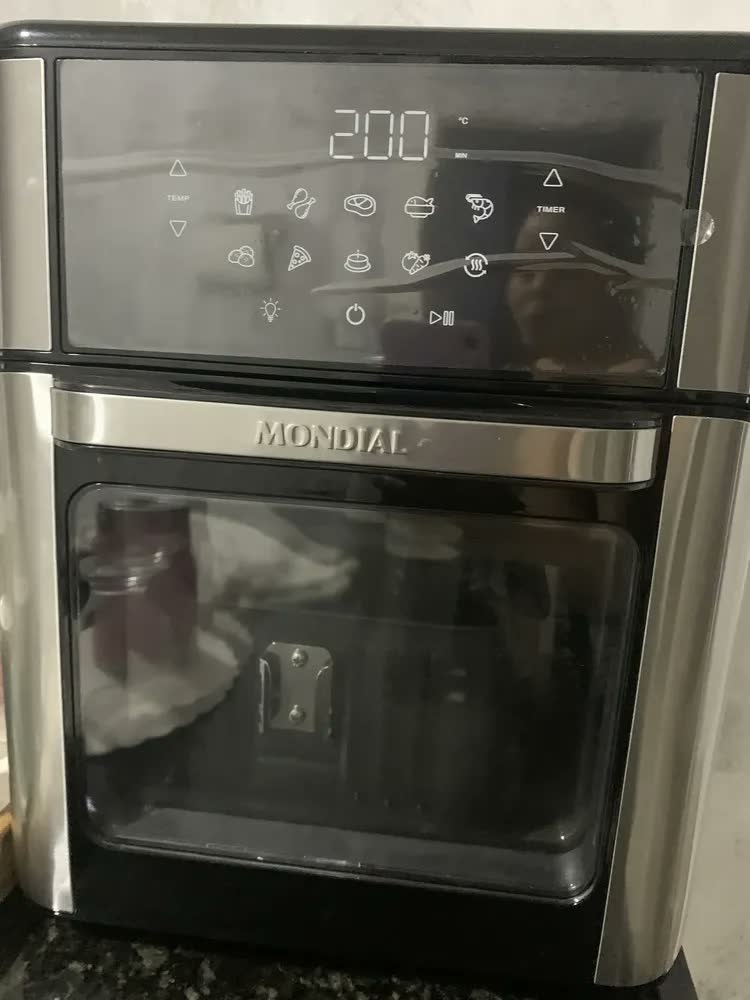 foto de Air Fryer Forno 12l Afon-12l-gi 2000w Digital Mondial - Preto E Inox