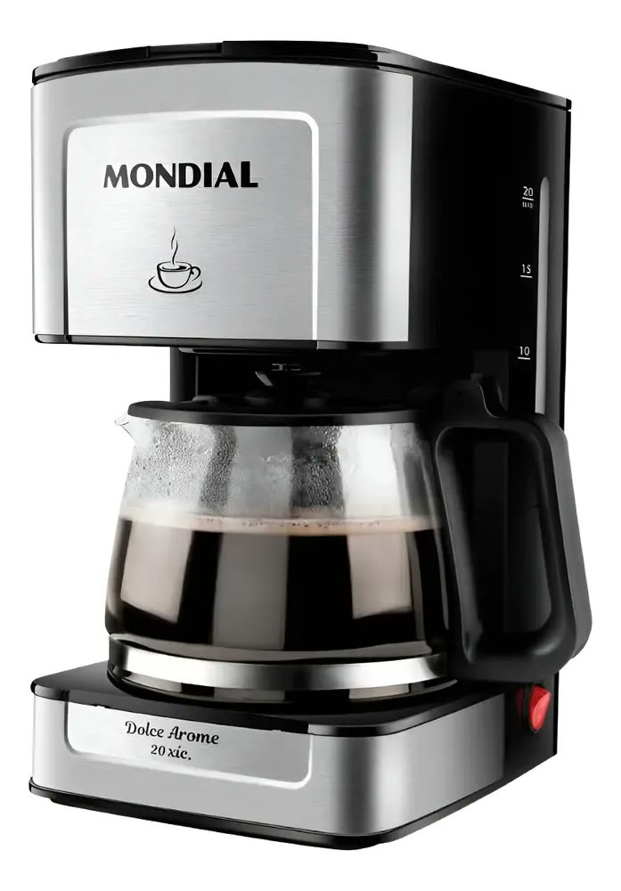 Cafeteira Elétrica Mondial Dolce Arome Vidro C-43-20x-si - Preto Com Inox