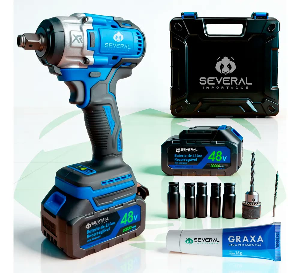 Chave De Impacto Furadeira Parafusadeira Several Importados Recarregável 48v Azul 2000mah