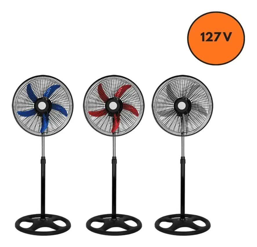 Ventilador Pedestal Startools 60W Preto 5 Pás Oscilante Silencioso