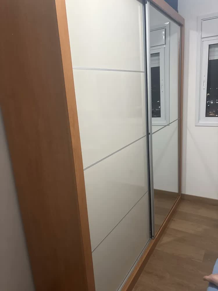 foto de Guarda Roupas Casal 2 Portas Com Espelho 4 Gavetas Austria Madeirado Off White