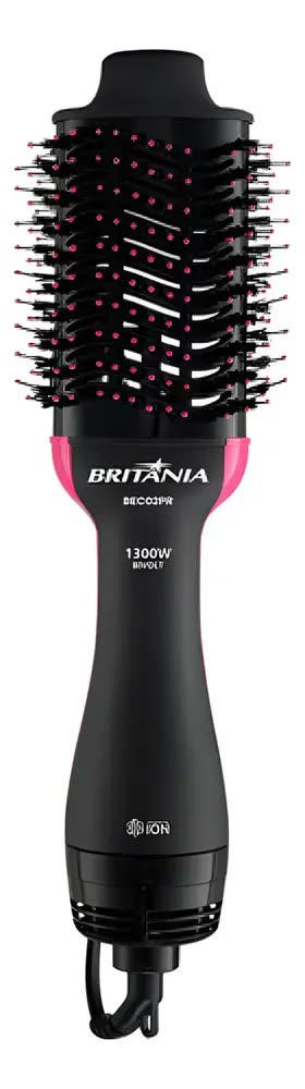foto de Escova Secadora Britânia 4 Em 1 Bec02pr Preto E Rosa Bivolt
