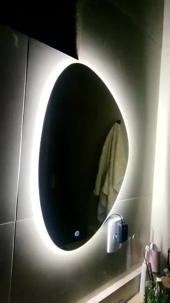 foto de Espelho Orgânico Lapidado Iluminação Led Touch 60x40cm