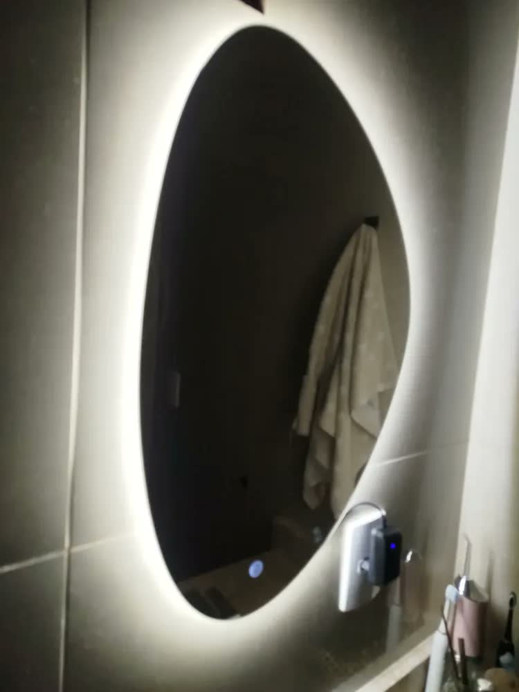 foto de Espelho Orgânico Lapidado Iluminação Led Touch 60x40cm