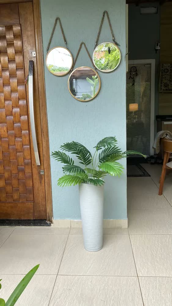 foto de Vaso Para Planta Ibiza Coluna Redonda 60cm Luxo Decoração