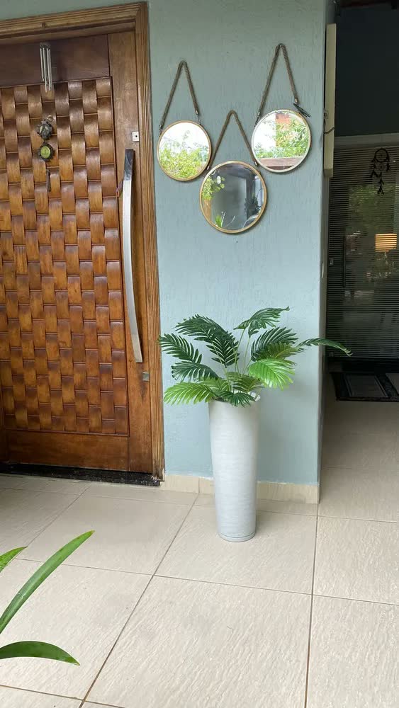 foto de Vaso Para Planta Ibiza Coluna Redonda 60cm Luxo Decoração