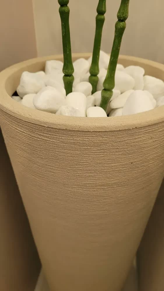 foto de Vaso Para Planta Ibiza Coluna Redonda 60cm Luxo Decoração