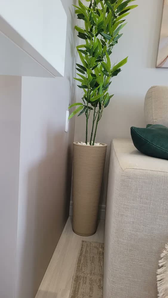 foto de Vaso Para Planta Ibiza Coluna Redonda 60cm Luxo Decoração