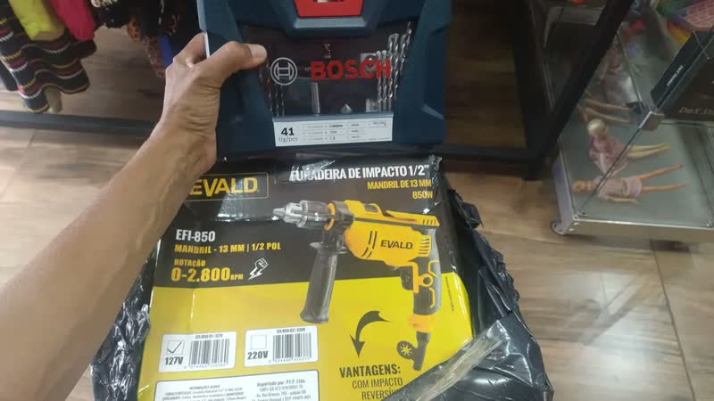 foto de Furadeira De Impacto 1/2pol 13mm 850w Evald E Kit 41 Pçs Bosch