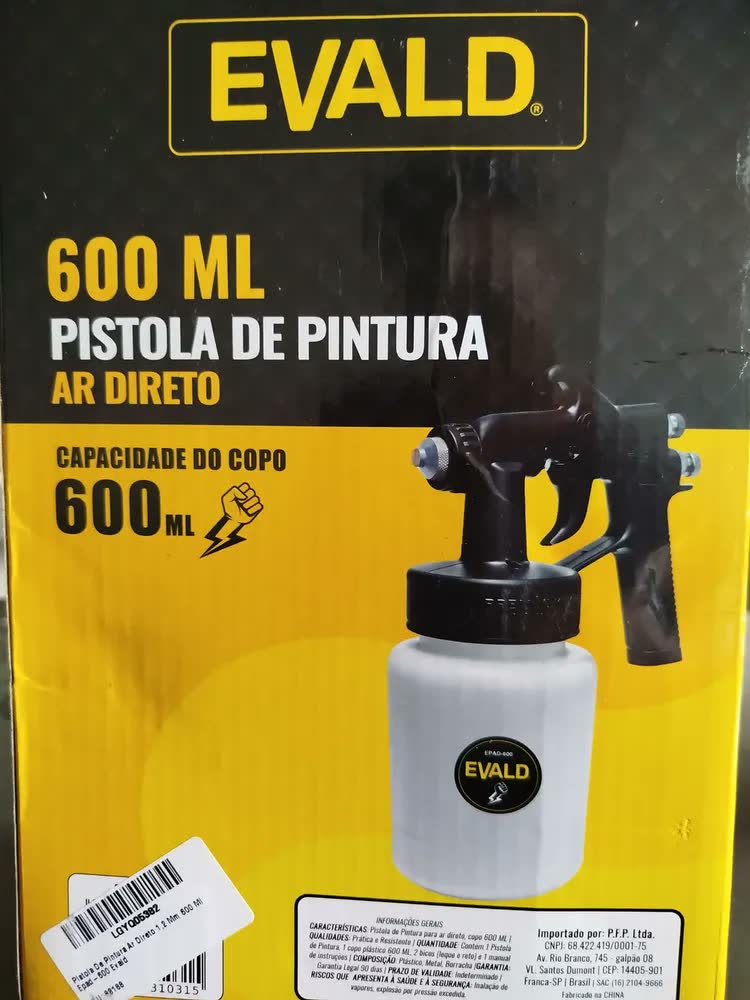 foto de Pistola De Pintura Ar Direto 1,2 Mm 600 Ml Epad-600 Evald