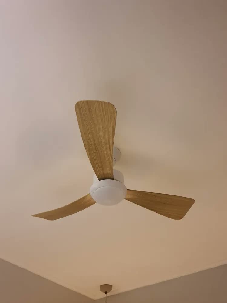 foto de Ventilador de Teto Moderno 42” com Luz LED e Controle Remoto, Motor DC Reversível Silencioso
