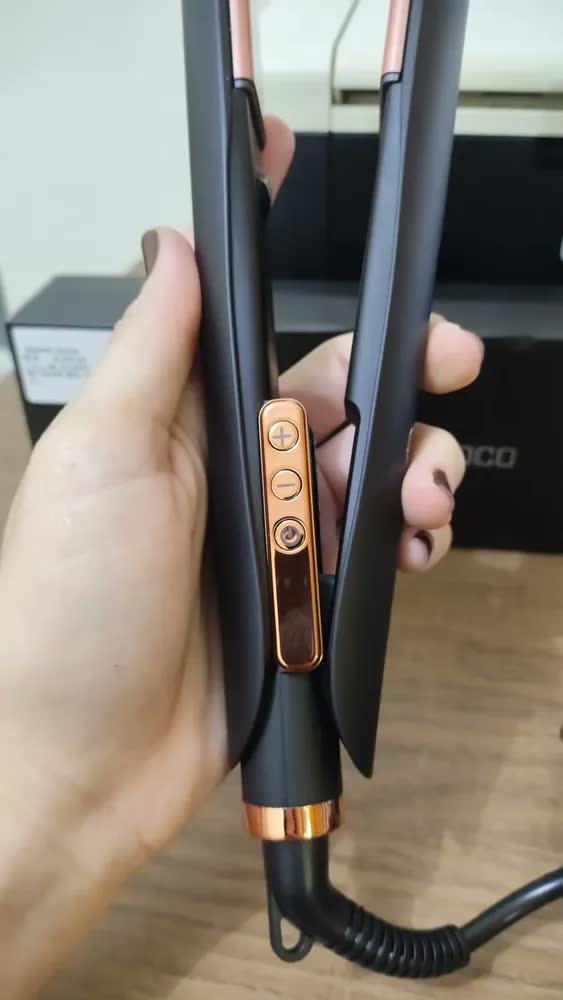 foto de Prancha de Cabelo Profissional Iônica Portátil para Cachos com Regulador de Temperatura Bivolt