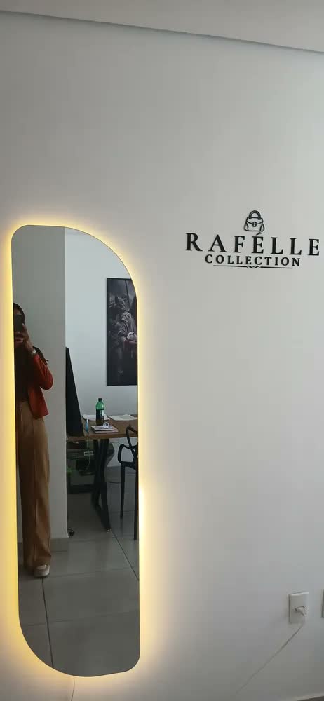 foto de Espelho Organico 150cm Grande Parede Led Corpo Inteiro Loja Moldura Magnus Led