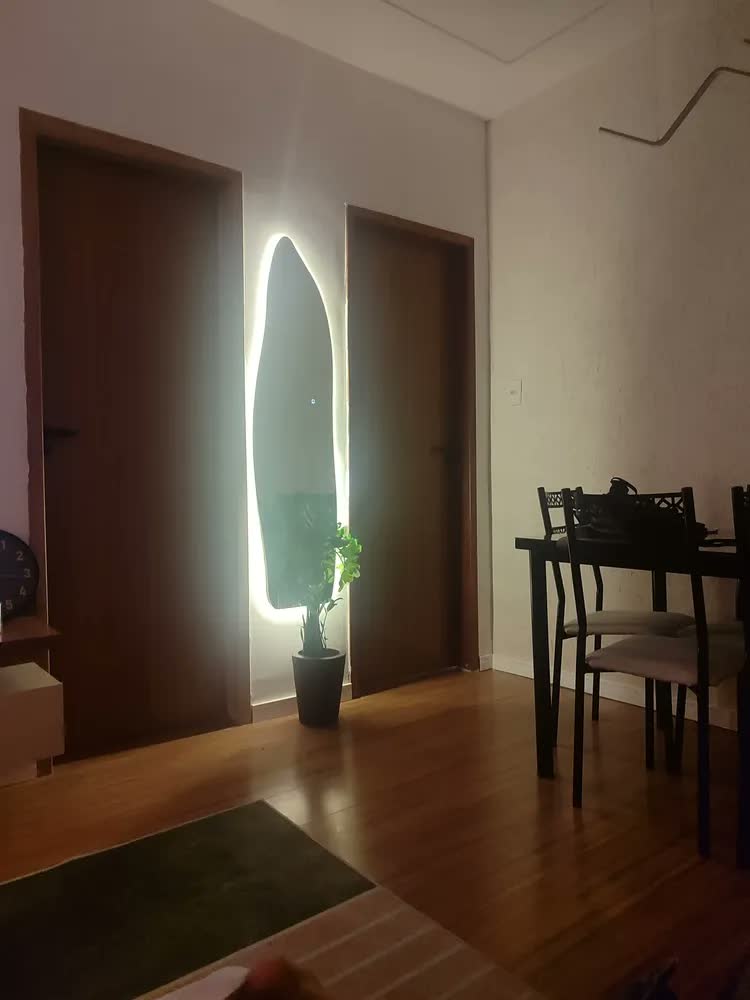 foto de Espelho Organico 150cm Grande Parede Led Corpo Inteiro Loja Moldura Magnus Led