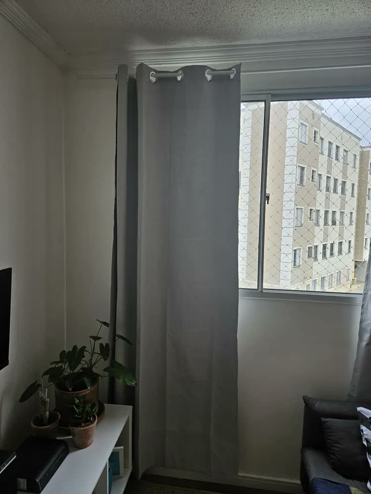 foto de Cortina 100% Blackout Linho 2,80m X 2,30m Aspecto Rústico Bege