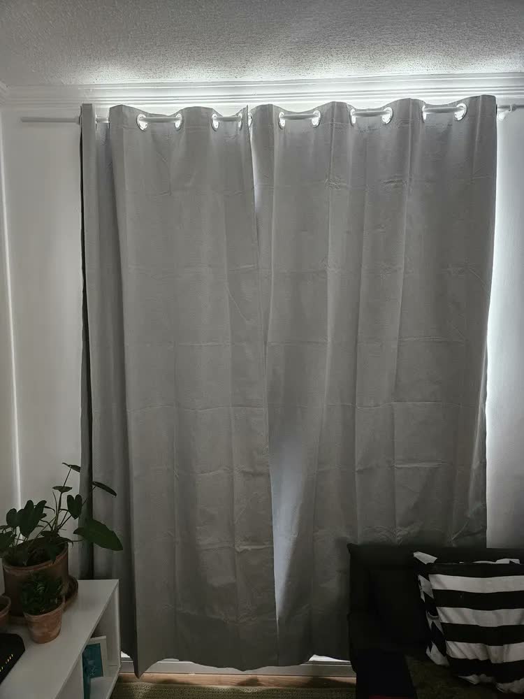 foto de Cortina 100% Blackout Linho 2,80m X 2,30m Aspecto Rústico Cinza