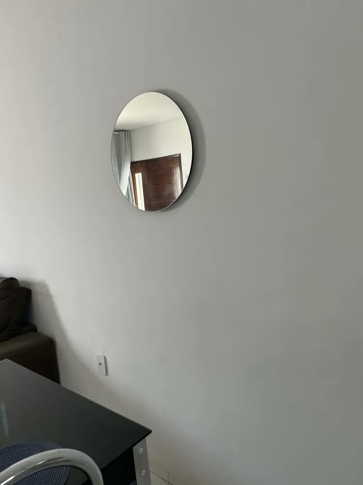 foto de Espelho Redondo 50cm C/ Led Para Parede Quarto Banheiro Sala Moldura Redondo 50cm Led Quente