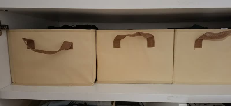 foto de Kit 5 Cesto Caixa Organizadora Dobrável Guarda Roupa Grande