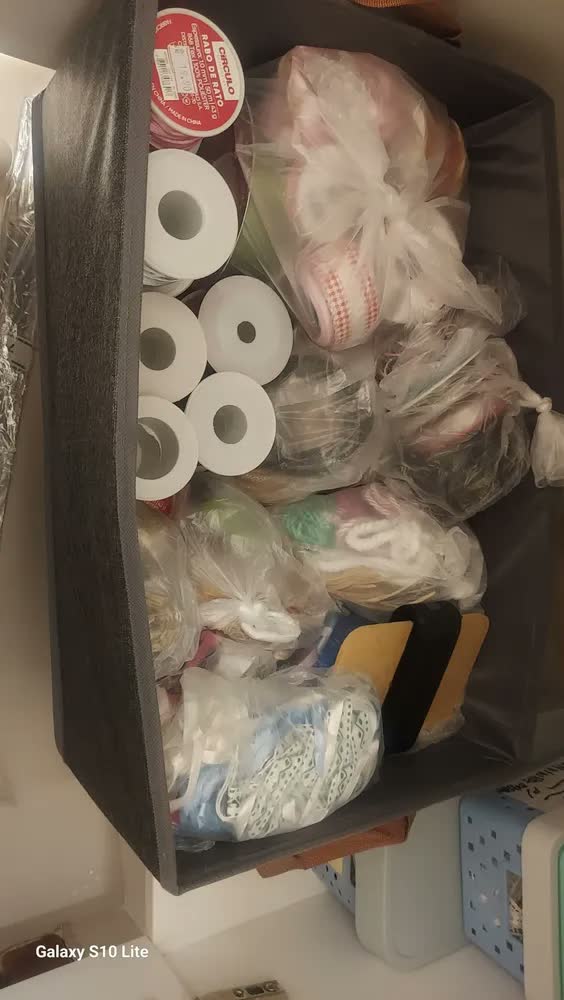 foto de Kit 5 Cesto Caixa Organizadora Dobrável Guarda Roupa Grande