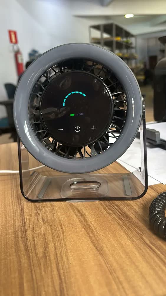 foto de Ventilador de Mesa e Parede Basike Ba-FON342 Turbo com 7 Pás e Bateria de 5000 mAh