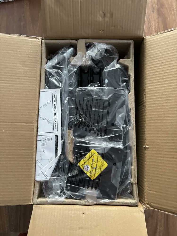 foto de Suporte Monitor Duplo Articulado Vesa Para Mesa 2 Monitores