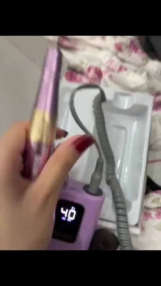 foto de Lixadeira Motor Unhas Nail Drill Elétrica Portátil 35000rpm
