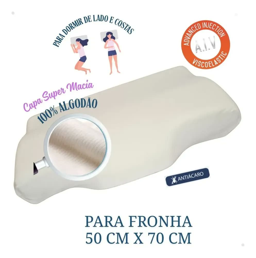 Travesseiro Nasa Cervical Ortopédico Anti Dor Pescoço Coluna