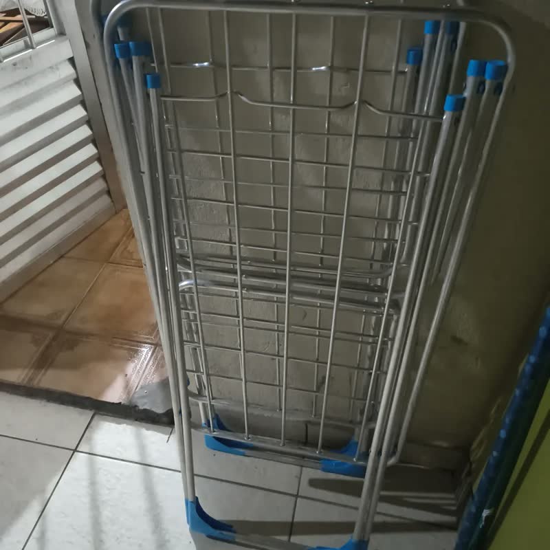 foto de Varal De Chao C/ Abas 100% Aluminio 137cm Reforçado Dobrável Prateado