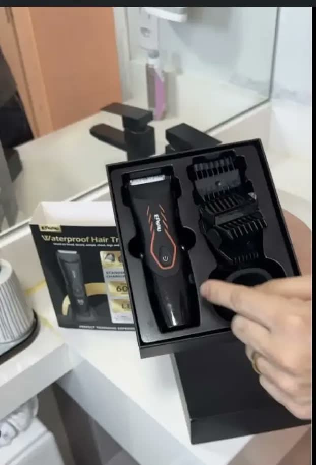 foto de Aparador de Pelos Masculino Enssu à Prova D'Água Luz LED Preto IPX7