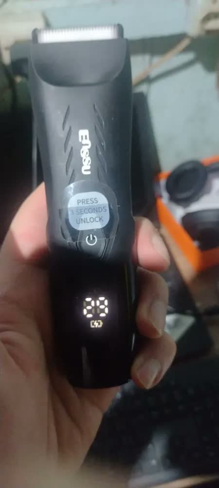 foto de Aparador de Pelos Masculino Enssu à Prova D'Água Luz LED Preto IPX7