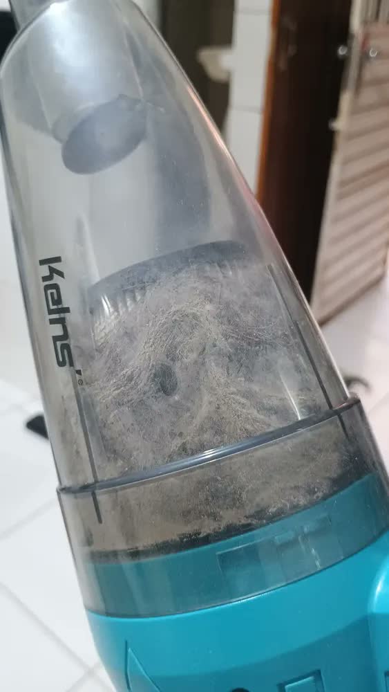 foto de Aspirador de Pó Sem Fio a Bateria 2 em 1 KeIns Carro e Casa 21V 960W Potente com Filtros Reutilizáveis Azul