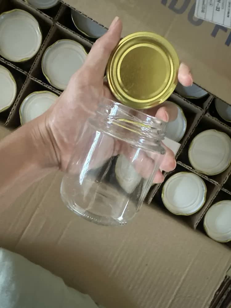 foto de Kit 24 Potes De Vidro Belém 240ml Nadir Figueiredo Tampas Metálicas E Lacres Para Geleias Doces Conservas Cor Dourado Glass Vetro