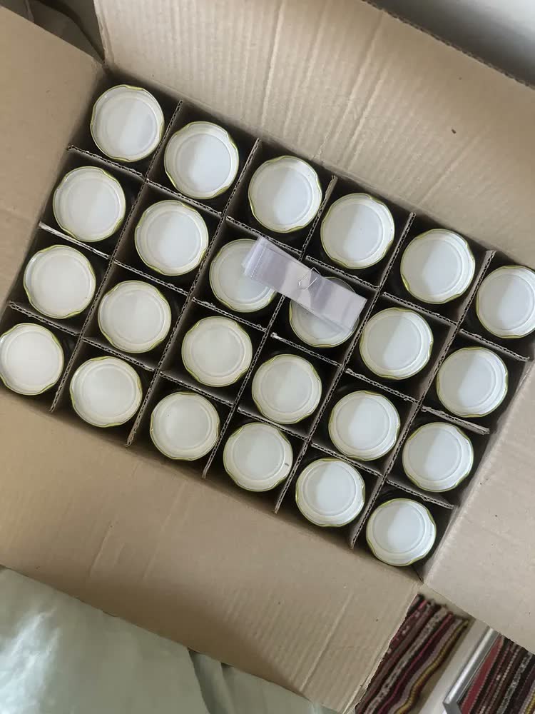 foto de Kit 24 Potes De Vidro Belém 240ml Nadir Figueiredo Tampas Metálicas E Lacres Para Geleias Doces Conservas Cor Dourado Glass Vetro