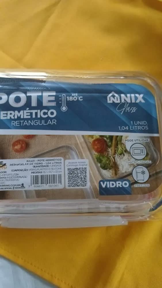 foto de Pote Vidro 1040ml Hermético Com Travas E Silicone Removível Transparente