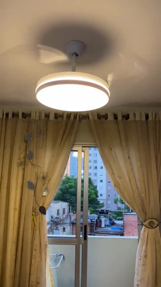 foto de Ventilador de Teto Com Luz LED, Ventilador de Teto Retrátil 42