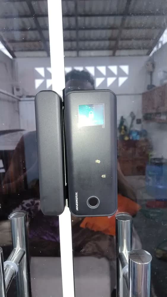 foto de Fechadura Eletrônica Inteligente Wifi Novadigital Para Porta De Vidro Biometria App Senha Cartão Compatível Tuya Smart Life Preta