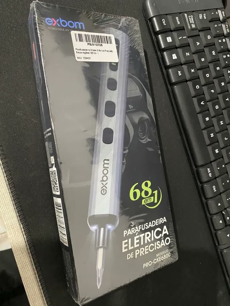 foto de Parafusadeira Chave Elétrica Precisão Recarregável 68 Em 1 Cinza-escuro