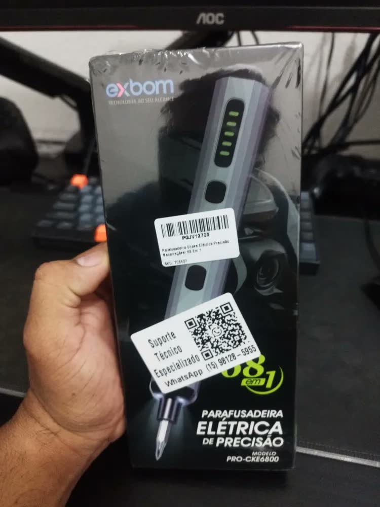 foto de Parafusadeira Chave Elétrica Precisão Recarregável 68 Em 1 Cinza-escuro