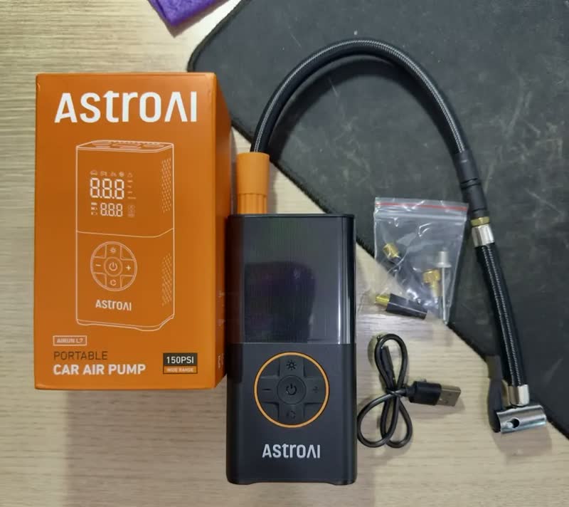 foto de Calibrador Pneu Compressor Ar Multifuncional Car Air Pump Digital 150PSI Com Visor Para Carro Moto Bike AstroAI