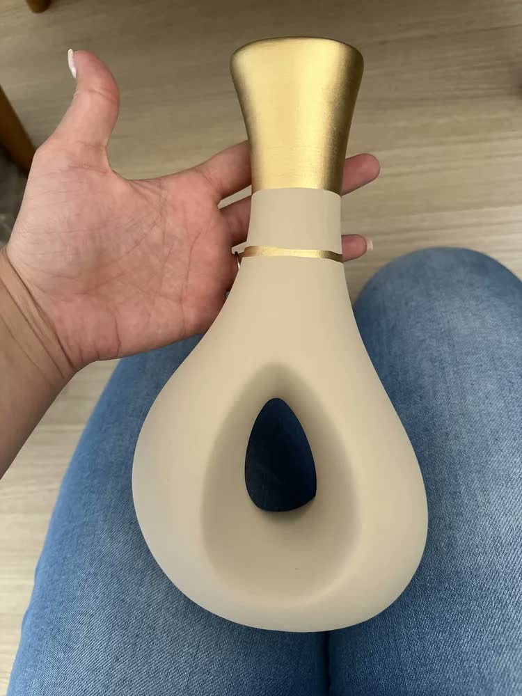 foto de Vaso Grande Decorativo Enfeite Rack Sala Trio De Vasos Luxo Cor Preto Faixa