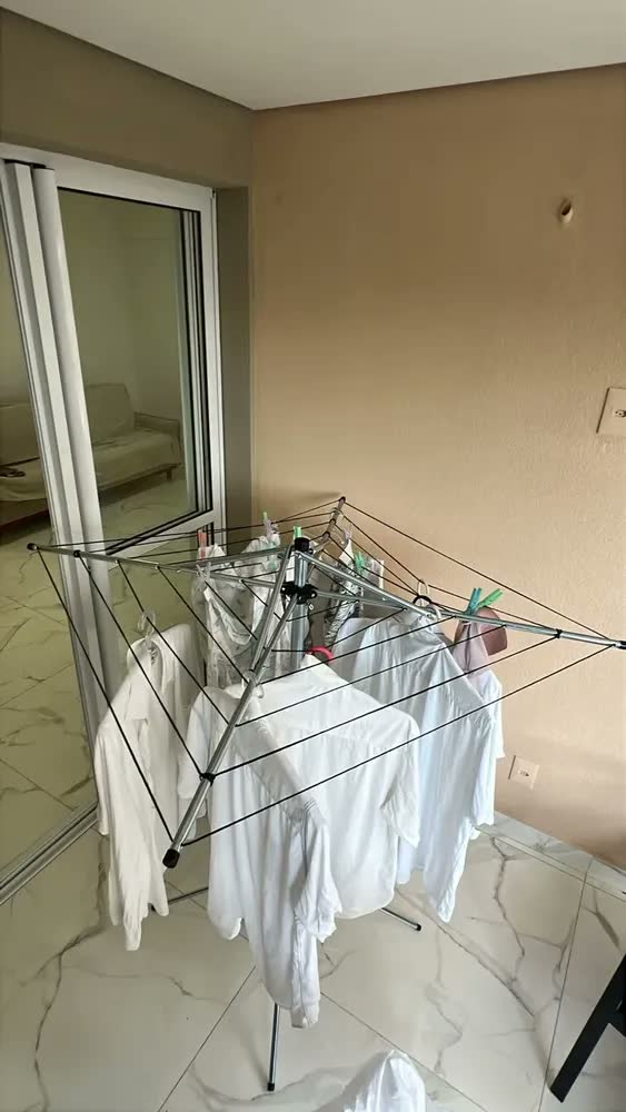 foto de Varal de Chão GILEUS Aço Carbono Giratório 6 Cordas Portátil Apartamento
