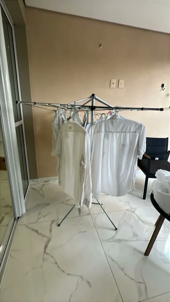 foto de Varal de Chão GILEUS Aço Carbono Giratório 6 Cordas Portátil Apartamento