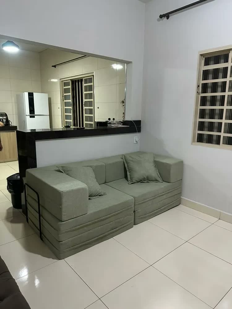 foto de Sofá Cama Modular 2 Lugares Verde Oliva Bouclê Lojas Sheep