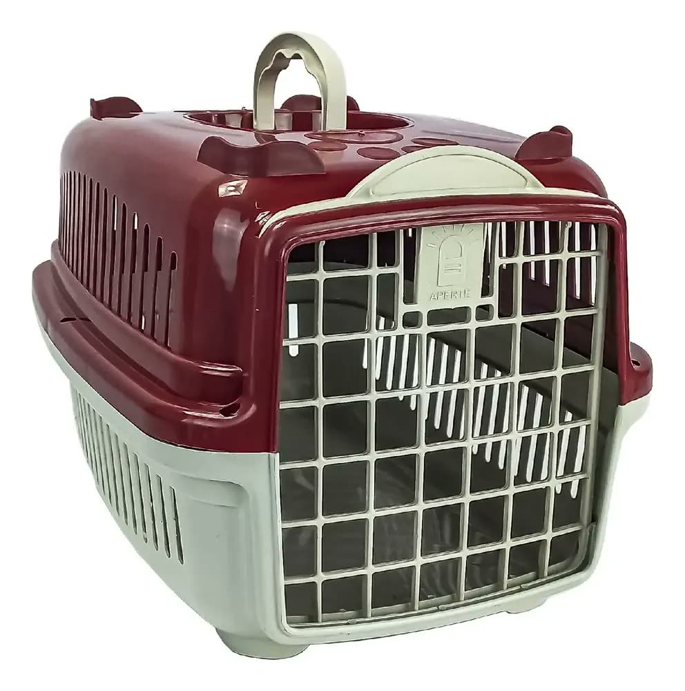 Caixa De Transporte Para Cães Gatos Mais Dog N.03 Vinho
