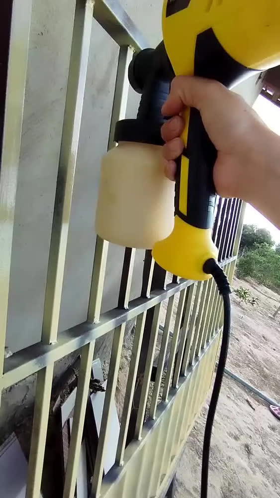foto de Pistola De Pintura 400w Profissional Elétrica Pulverizadora 800ml Regulações De Spray Prevenção De Refluxo Para Projetos De Renovação Doméstica Colpaq