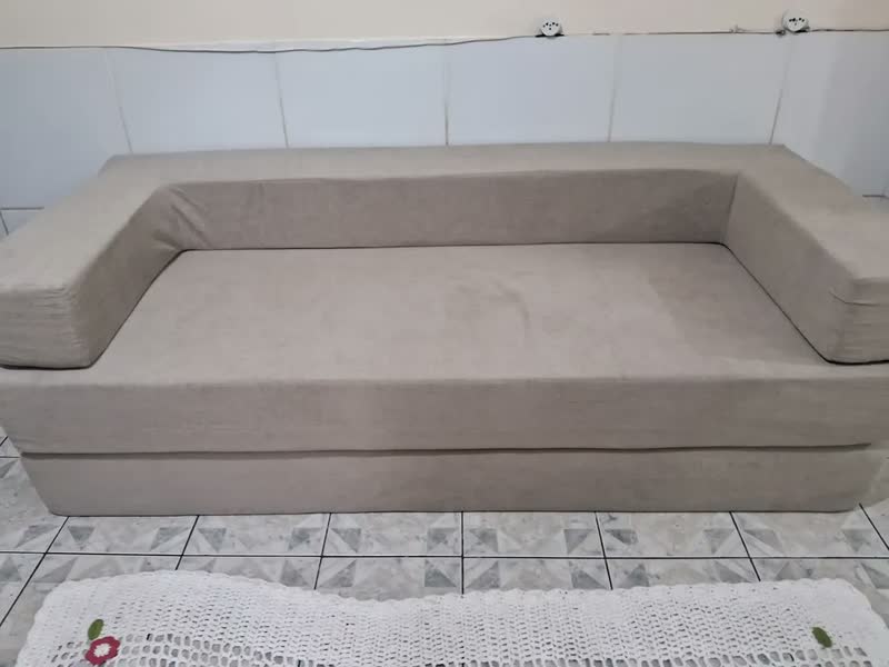foto de Sofá Cama Casal 3 Lugares Retrátil Moderno Reclinável Boucle