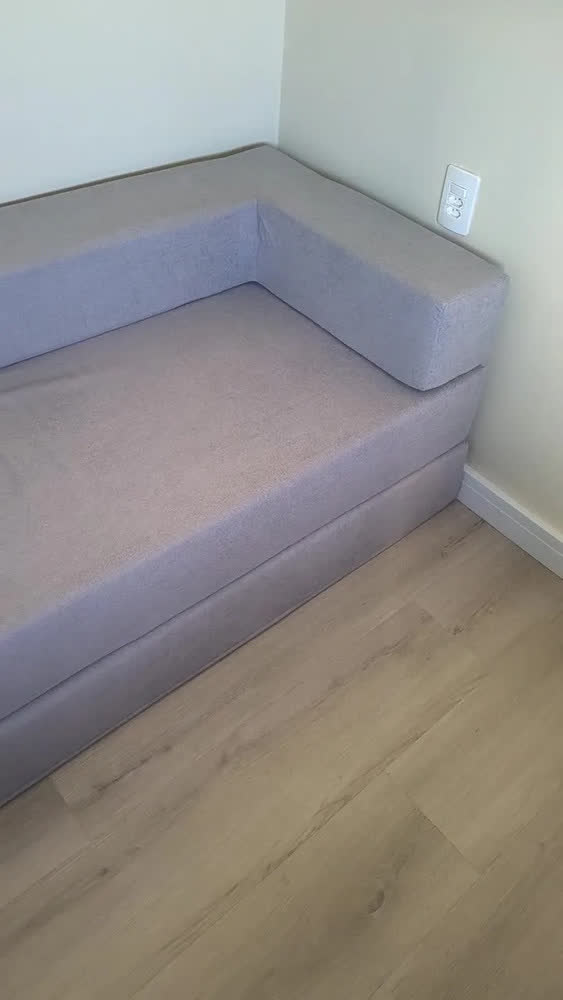 foto de Sofá Cama Casal 3 Lugares Retrátil Moderno Reclinável Boucle