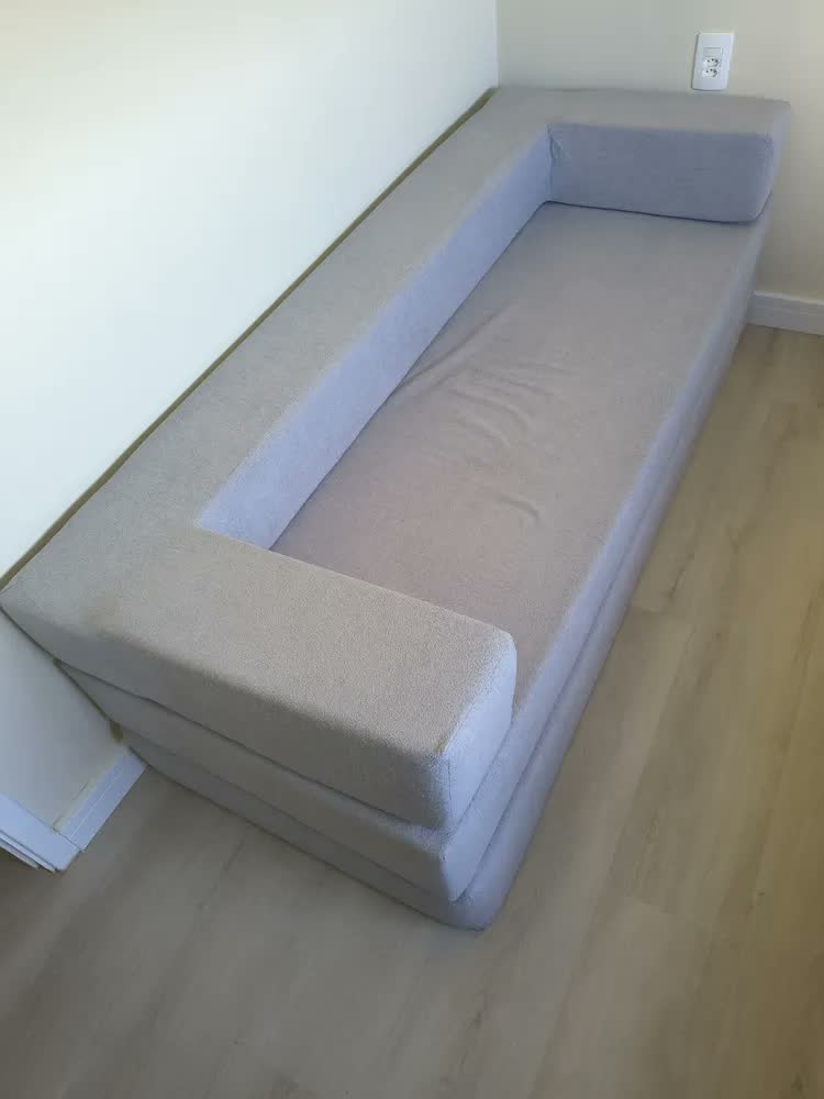 foto de Sofá Cama Casal 3 Lugares Retrátil Moderno Reclinável Boucle