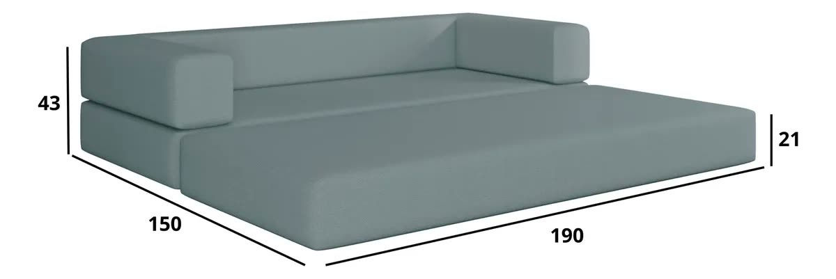 foto de Sofá Cama Casal 3 Lugares Bege Retrátil Reclinável Moderno
